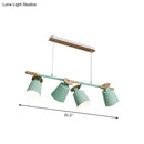 DecorBites™ Nordic Metal Linear Chandelier - 4 Head Island Lighting in Green/Grey/White for Restaurants