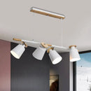 DecorBites™ Nordic Metal Linear Chandelier - 4 Head Island Lighting in Green/Grey/White for Restaurants