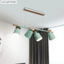 DecorBites™ Nordic Metal Linear Chandelier - 4 Head Island Lighting in Green/Grey/White for Restaurants