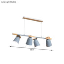 DecorBites™ Nordic Metal Linear Chandelier - 4 Head Island Lighting in Green/Grey/White for Restaurants