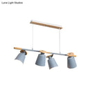 DecorBites™ Nordic Metal Linear Chandelier - 4 Head Island Lighting in Green/Grey/White for Restaurants