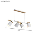 DecorBites™ Nordic Metal Linear Chandelier - 4 Head Island Lighting in Green/Grey/White for Restaurants