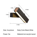 Modern white and wood adjustable wooden led wall lamp for bedroom