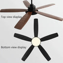 Modern white and wood ceiling fan living bedroom led with remote