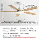 Modern white and wood ceiling fan living bedroom led with remote