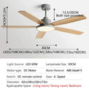 Modern white and wood ceiling fan living bedroom led with remote