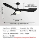 Modern white and wood ceiling fan living room led light