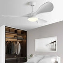 Modern white and wood ceiling fan living room led light