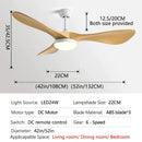 Modern white and wood ceiling fan living room led light