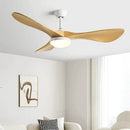 Modern white and wood ceiling fan living room led light