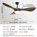 Modern white and wood ceiling fan living room led light