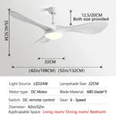 Modern white and wood ceiling fan living room led light