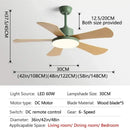 Modern white and wood ceiling fan with led light for bedroom restaurant