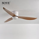 Modern white and wood led ceiling fan with remote control bedroom
