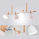 Modern white and wood metal island light for dining room