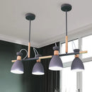 Modern white and wood metal island light for dining room