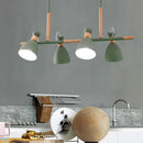 Modern white and wood metal island light for dining room