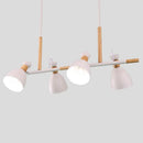 Modern white and wood metal island light for dining room
