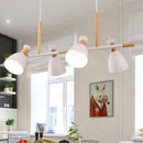 Modern white and wood metal island light for dining room