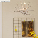 Modern white antler resin shade wall sconce living room light