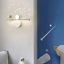 Modern white astronaut moon wall lamp for children's bedroom
