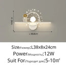 Modern white astronaut moon wall lamp for children's bedroom