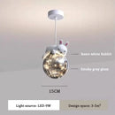 Modern white bear glass children room chandelier bedroom fairy light