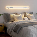 Modern white bedside wall lamp with wireless charging for bedroom
