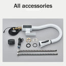 Modern white & black brass kitchen faucet with temperature display