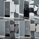 Modern white & black brass kitchen faucet with temperature display