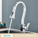 Modern white & black brass kitchen faucet with temperature display