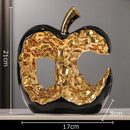 Modern white & black ceramic apple sculpture living room decoration