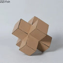 Modern white & black cube block sculpture living room geometric art