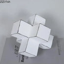 Modern white & black cube block sculpture living room geometric art