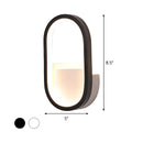 Modern white & black ellipse led wall lamp bedroom warm white light