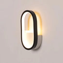 Modern white & black ellipse led wall lamp bedroom warm white light