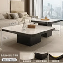 Modern white & black luxury rock square coffee table living room