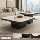 Modern white & black luxury rock square coffee table living room