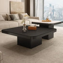 Modern white & black luxury rock square coffee table living room
