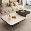 Modern white & black luxury rock square coffee table living room