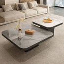 Modern white & black luxury rock square coffee table living room