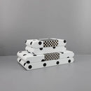 Modern white & black polka dot leather storage box bedroom organizer