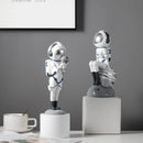 Modern white & blue astronaut resin figurines living room decor