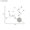 Modern white branch metal wall light sconce living room 16 led bulbs