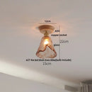 Modern white & brass ceramic led ceiling lamp bedroom lattice light