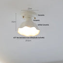 Modern white & brass ceramic led ceiling lamp bedroom lattice light