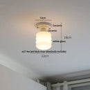 Modern white & brass ceramic led ceiling lamp bedroom lattice light