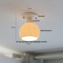 Modern white & brass ceramic led ceiling lamp bedroom lattice light