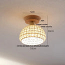 Modern white & brass ceramic led ceiling lamp bedroom lattice light