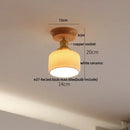 Modern white & brass ceramic led ceiling lamp bedroom lattice light